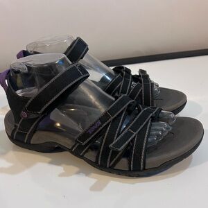 Teva Tirra Sandals Womens 8.5 Strappy Black Purple Comfort Water Hiking